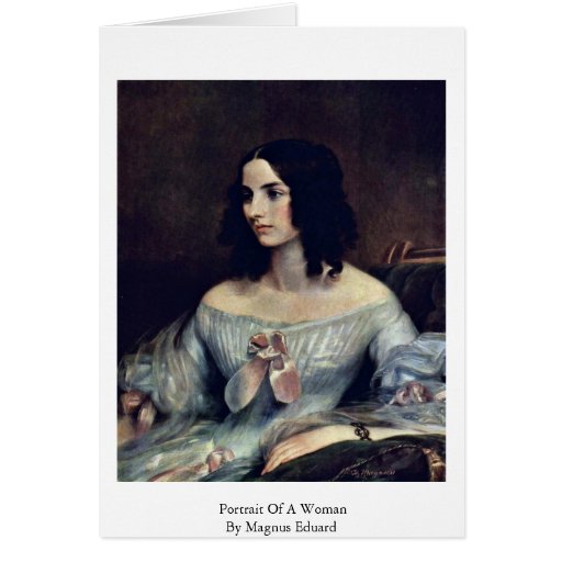 Portrait Of A Woman By Magnus Eduard Greeting Card