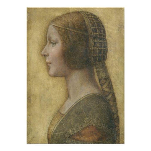 Portrait of a Young Fiancee by Leonardo da Vinci Personalized Announcement