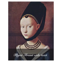 Portrait Of A Young Girl By Christus Petrus Personalized Flyer