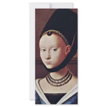 Portrait Of A Young Girl By Christus Petrus Personalized Rack Card