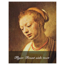 Portrait Of A Young Girl By Rembrandt Harmensz. Flyer Design