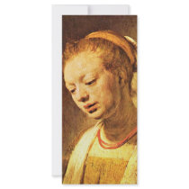 Portrait Of A Young Girl By Rembrandt Harmensz. Rack Card Template