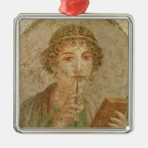 Portrait of a young girl christmas ornament