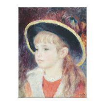 Portrait of a Young Girl in a Blue Hat, 1881 Canvas Print