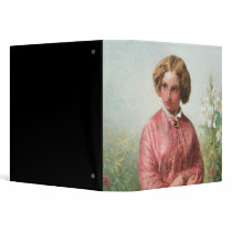 Portrait of a young girl with a rose 3 ring binder