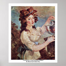 Portrait Of A Young Lady With Goldfish Posters