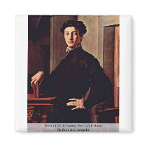 Portrait Of A Young Man With Book Refrigerator Magnets