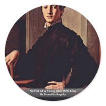 Portrait Of A Young Man With Book Round Stickers