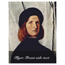 Portrait Of A Young Man With Lamp By Lotto Lorenzo Full Color Flyer