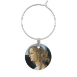 Portrait of a Young Woman by Botticelli Wine Glass Charms