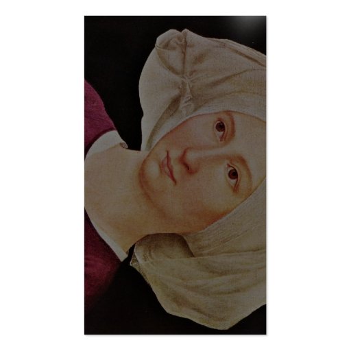 Portrait Of A Young Woman  By Schongauer Martin (B Business Card Template (back side)