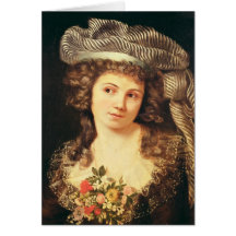 Portrait of a young woman greeting cards