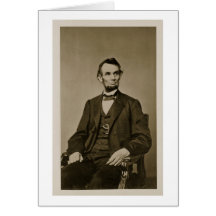Portrait of Abraham Lincoln (1809-65) (b/w photo) Greeting Card