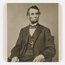 Portrait of Abraham Lincoln (1809-65) (b/w photo) Square Sticker