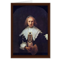 Portrait Of Agatha Bas By Rembrandt Harmensz. Van Greeting Cards