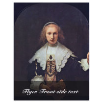 Portrait Of Agatha Bas By Rembrandt Harmensz. Van Flyer Design