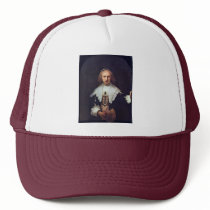 Portrait Of Agatha Bas By Rembrandt Harmensz. Van Mesh Hats