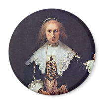 Portrait Of Agatha Bas By Rembrandt Harmensz. Van Magnets