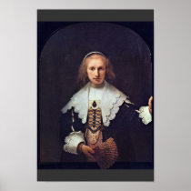 Portrait Of Agatha Bas By Rembrandt Harmensz. Van Poster