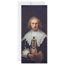 Portrait Of Agatha Bas By Rembrandt Harmensz. Van Custom Rack Card