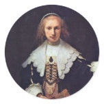 Portrait Of Agatha Bas By Rembrandt Harmensz. Van Sticker