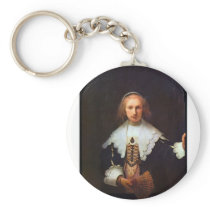Portrait of Agatha Bas by Rembrandt Keychains
