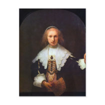 Portrait of Agatha Bas by Rembrandt Post Card