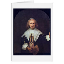 Portrait Of Agatha Bas By Rembrandt Van Rijn Cards