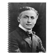 Portrait of American Magician Harry Houdini Spiral Notebooks