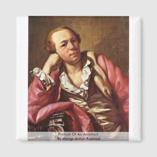 Portrait Of An Architect By Mengs Anton Raphael Refrigerator Magnets