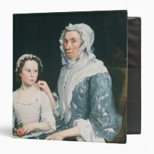 Portrait of an Elderly Lady and a Young Girl Vinyl Binders