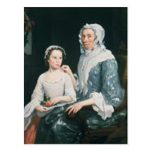 Portrait of an Elderly Lady and a Young Girl Post Cards
