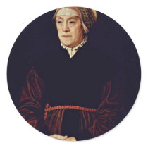 Portrait Of An Elderly Lady By Neufchâtel Nicolas Round Stickers
