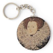 Portrait Of An Unknown Lady Oval By Nicholas Hilli Keychains