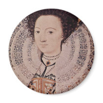 Portrait Of An Unknown Lady Oval By Nicholas Refrigerator Magnets