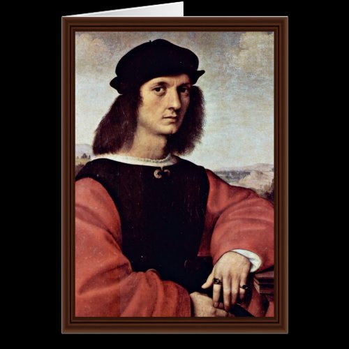 Portrait Of Angelo Doni By Raphael (Best Quality) Greeting Card