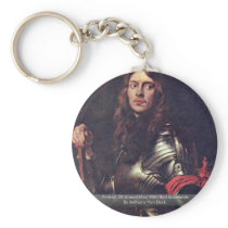 Portrait Of Armed Men With Red Armbands Keychains