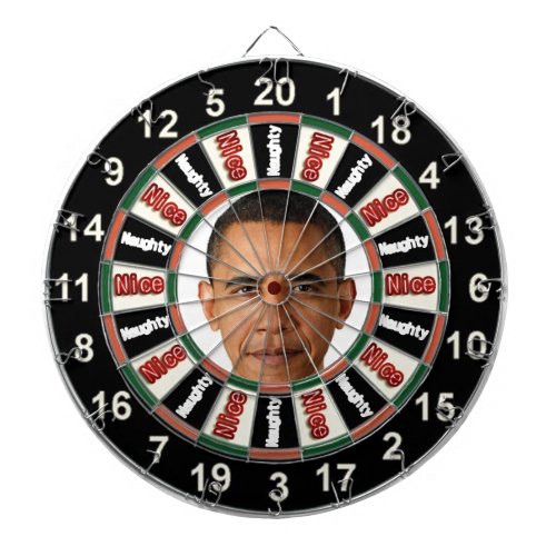 Portrait of Barack Obama political dart board