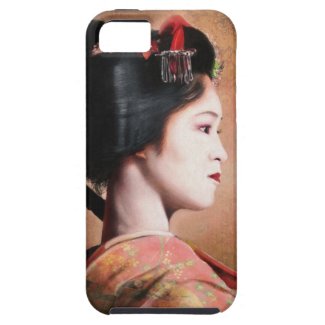 Portrait of beautiful Geisha digital painting iPhone 5 Cover