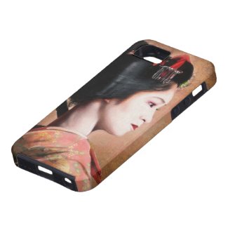 Portrait of beautiful Geisha digital painting iPhone 5 Cover