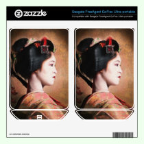 Portrait of beautiful Geisha digital painting skins