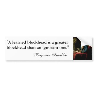 Portrait of Benjamin Franklin bumpersticker