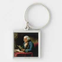 Portrait of Benjamin Franklin keychains