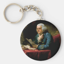 Portrait of Benjamin Franklin keychains