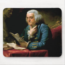 Portrait of Benjamin Franklin Mousepads