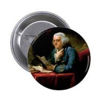 Portrait of Benjamin Franklin buttons