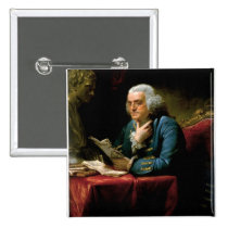Portrait of Benjamin Franklin buttons