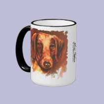 Portrait of brown Dachshund by Nate Owens mugs