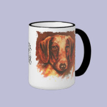 Portrait of brown Dachshund by Nate Owens mugs