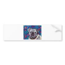 Portrait of Bubbly Bulldog Bumper Sticker